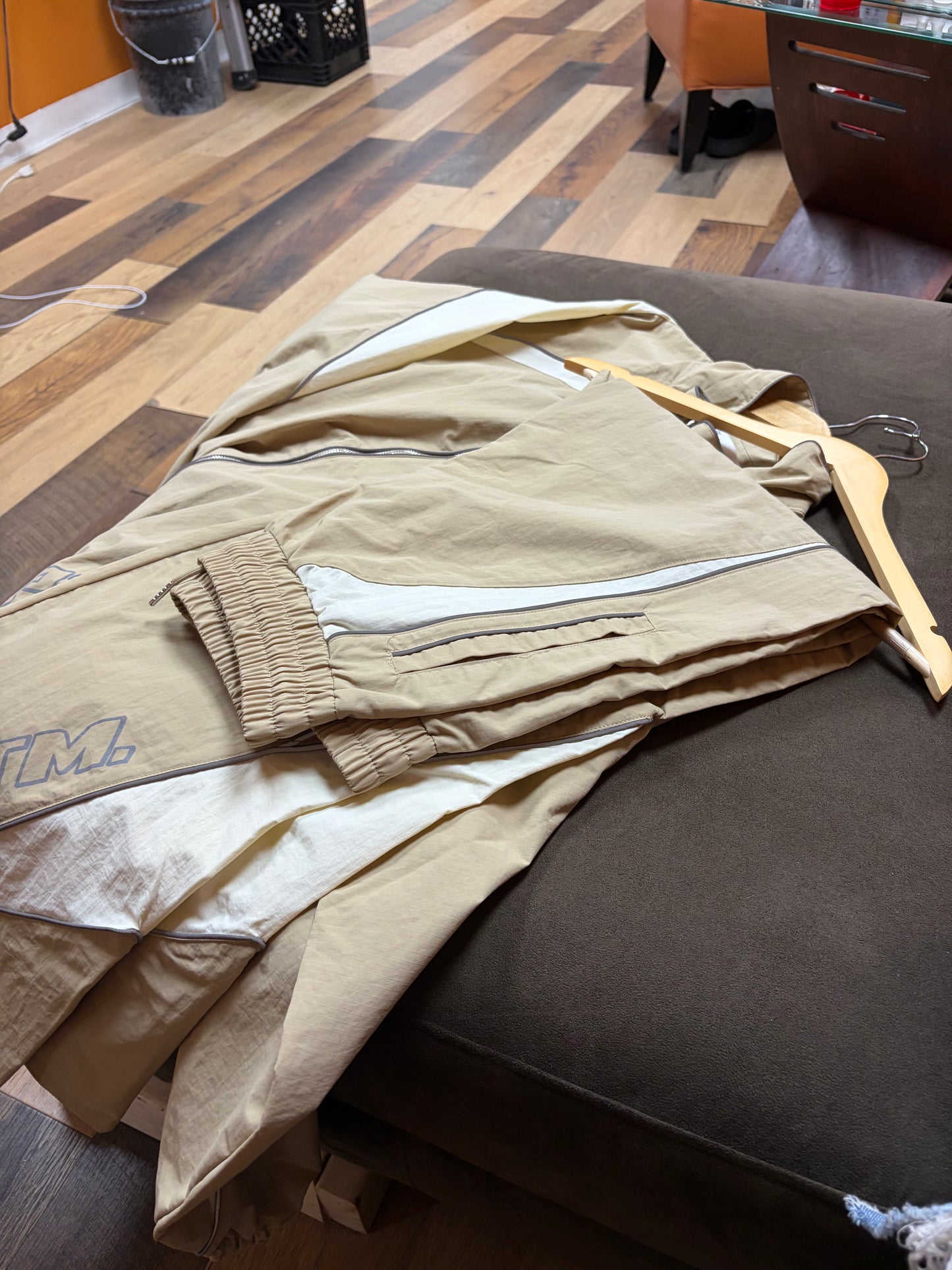 EPTM Beige/White stripping Track Pants