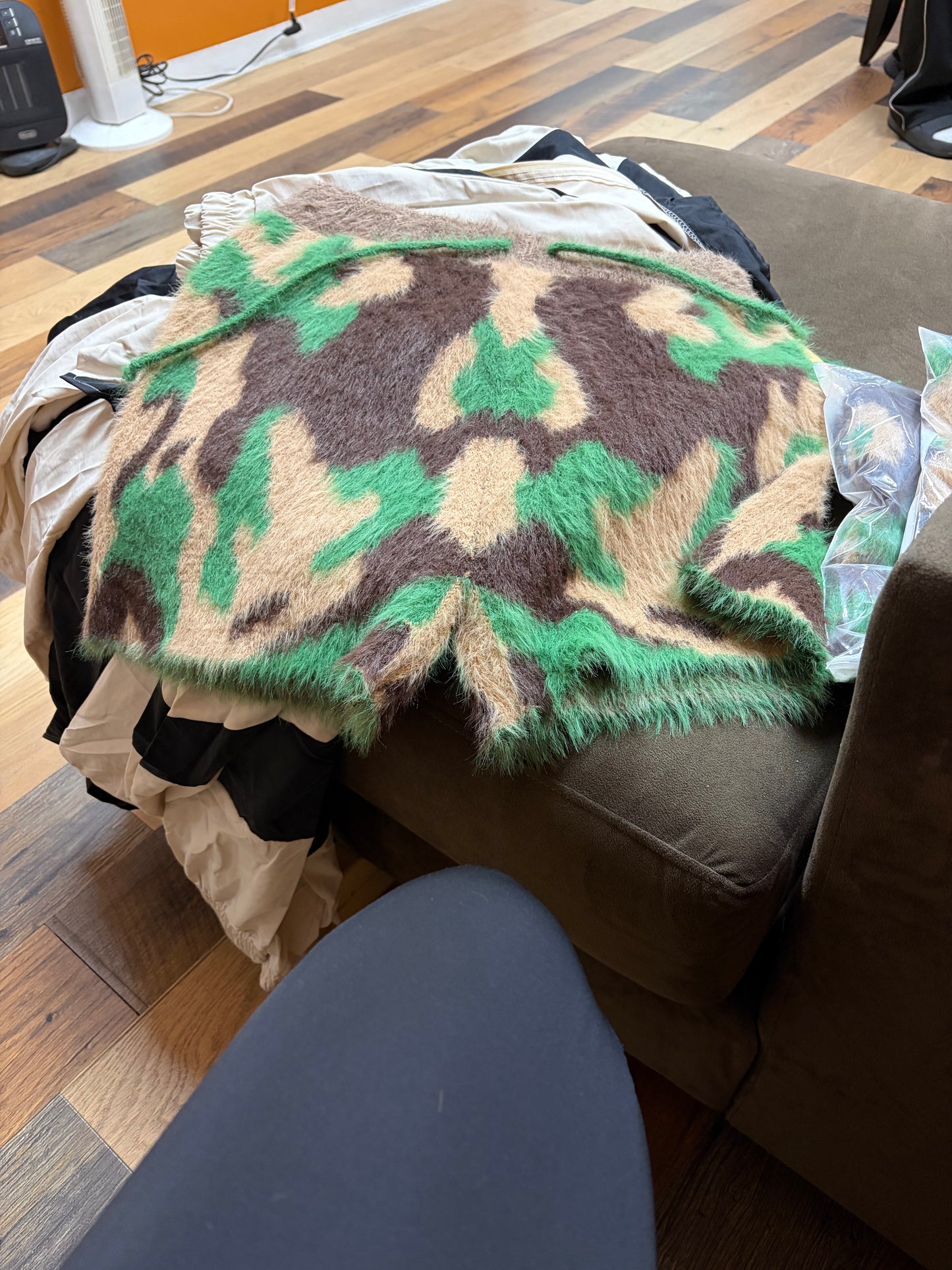 Furry Green/brown shorts