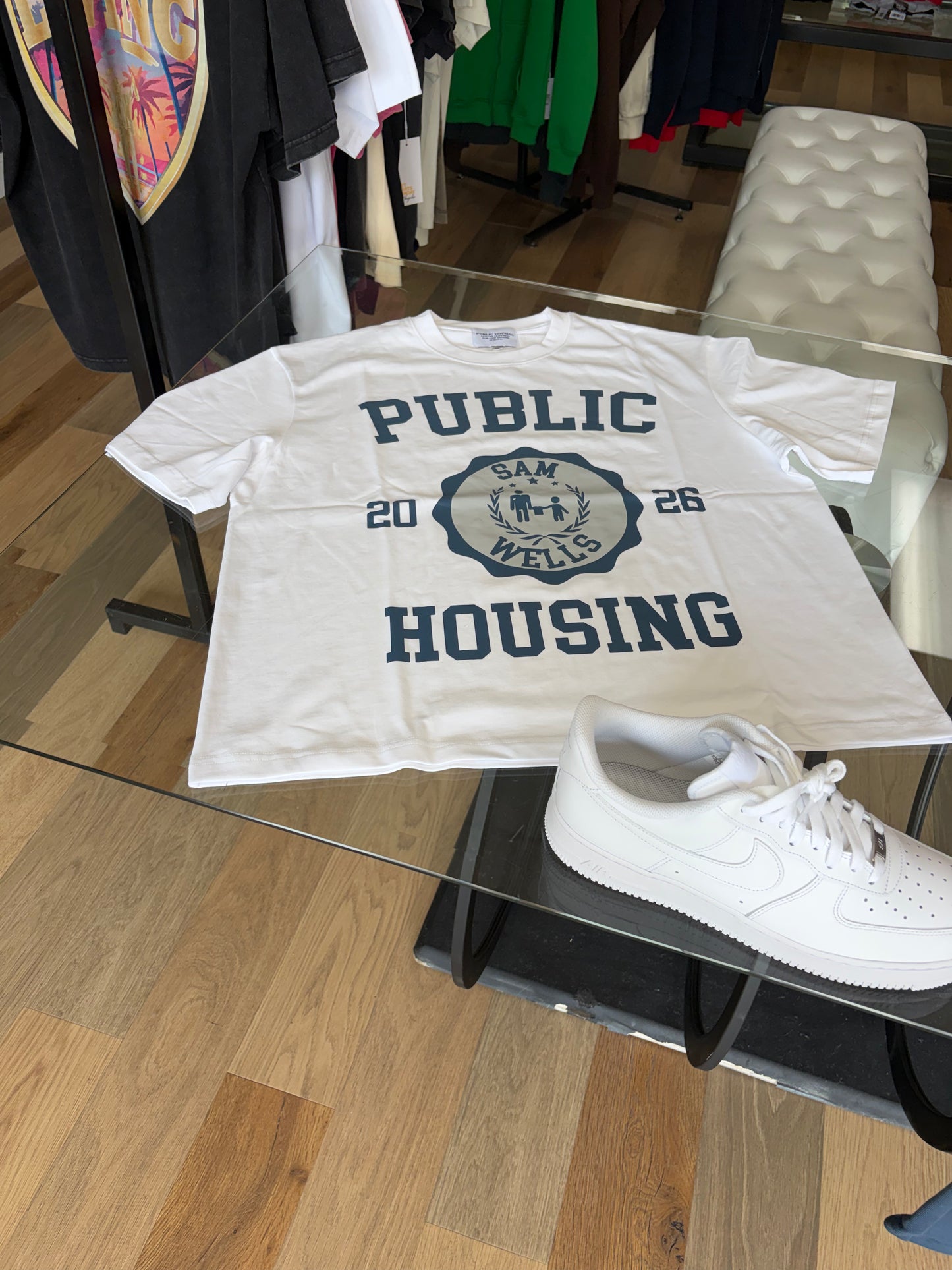 White Public Housing short sleeve t-shirt