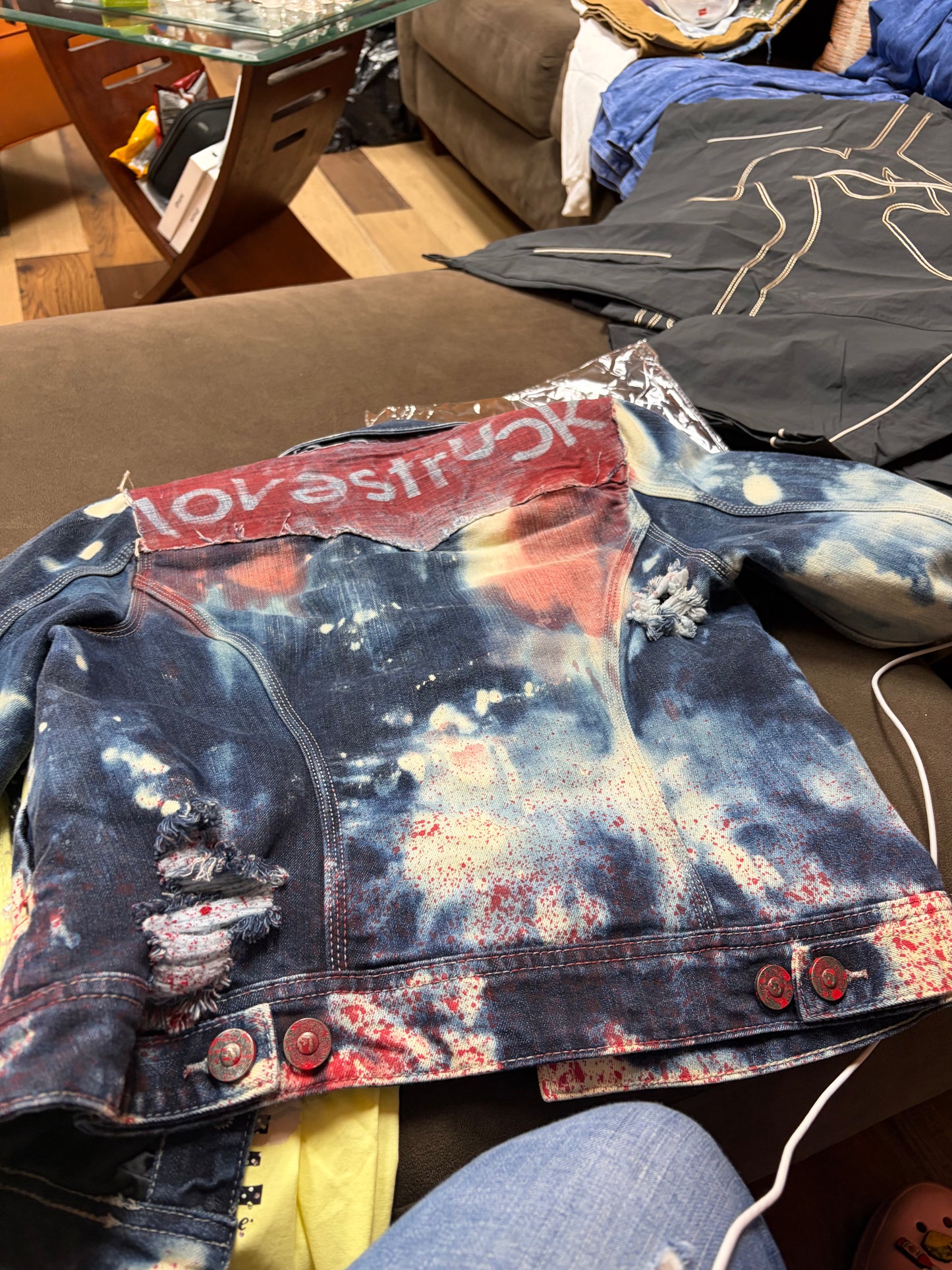 Custom Women Blue Jean Jacket Lovestruck