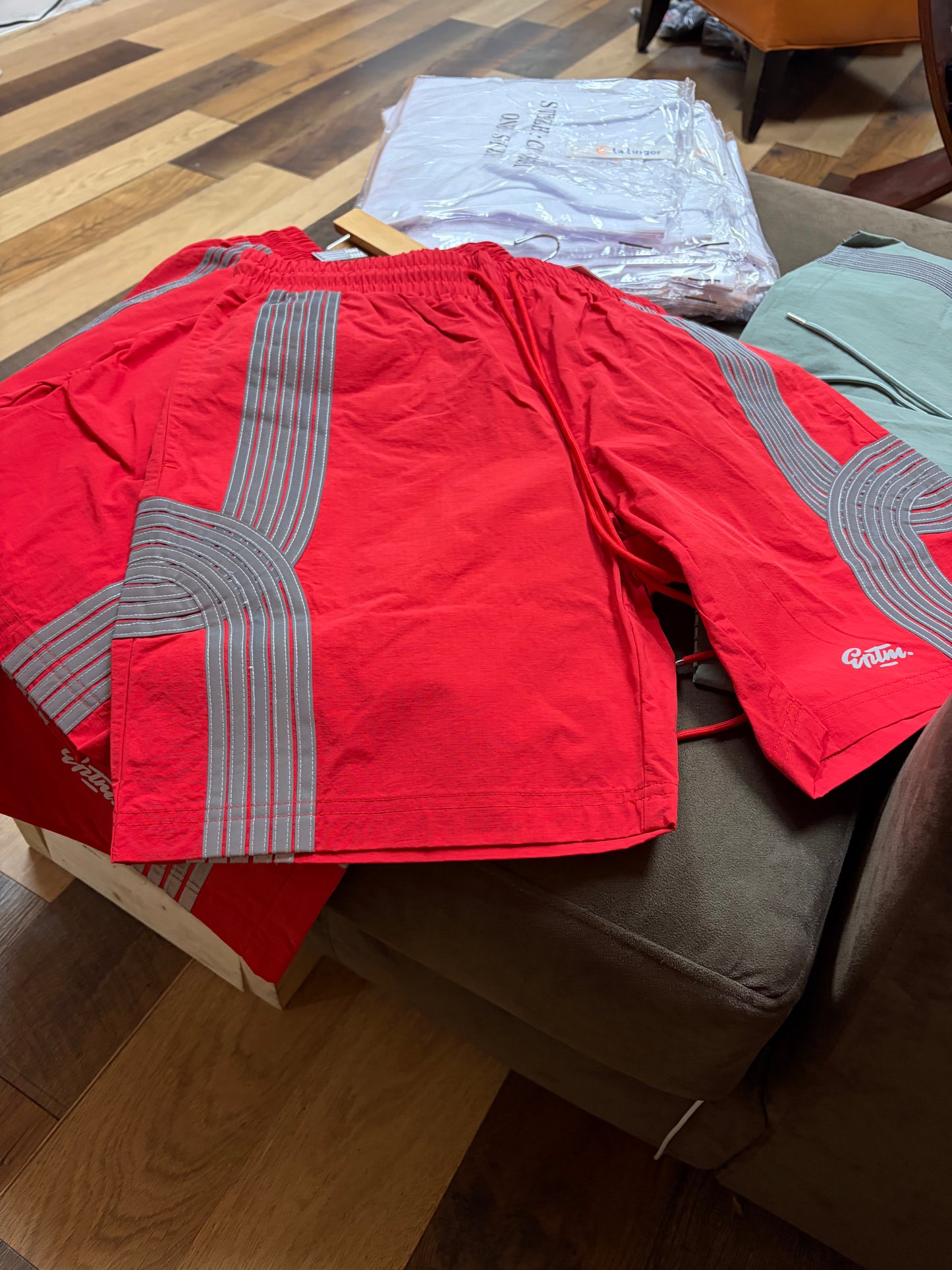 EPTM Red/GrayStripping shorts