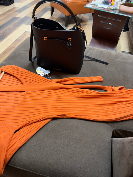 Burnt Orange Ribbed dress
