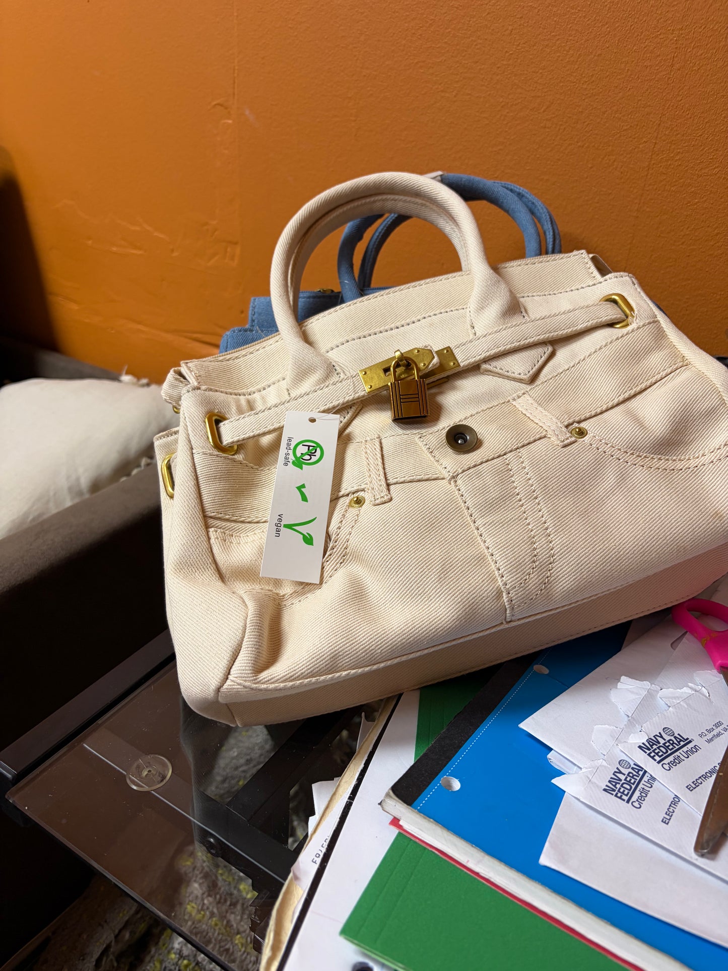 Beige Jean Purse