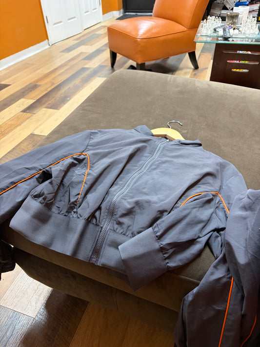classic retro gray track suite