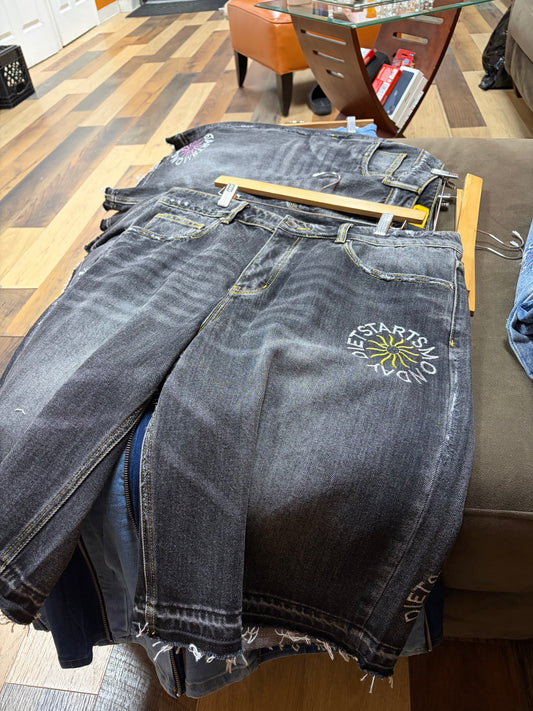 Diet Start MondayBlack Jean Short