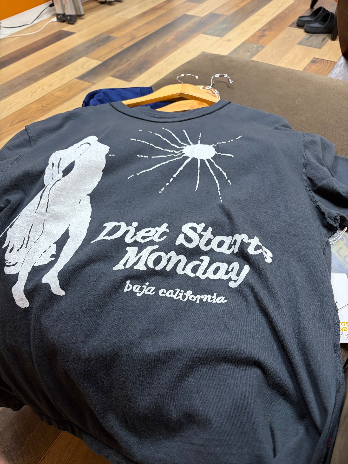Diet Start Monday black Tee Baja Cal