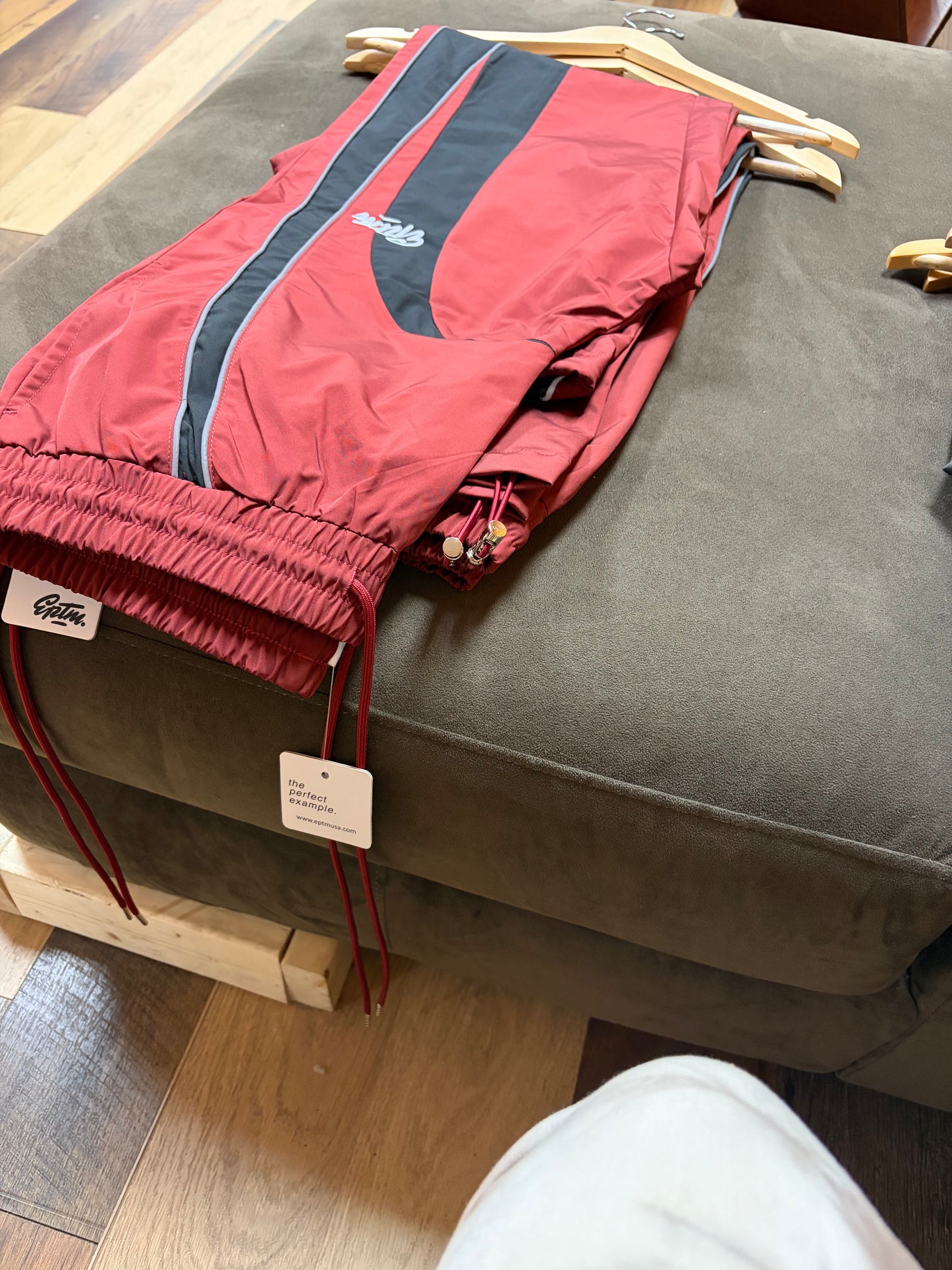 EPTM Burgundy/Black Stripping Track Pants