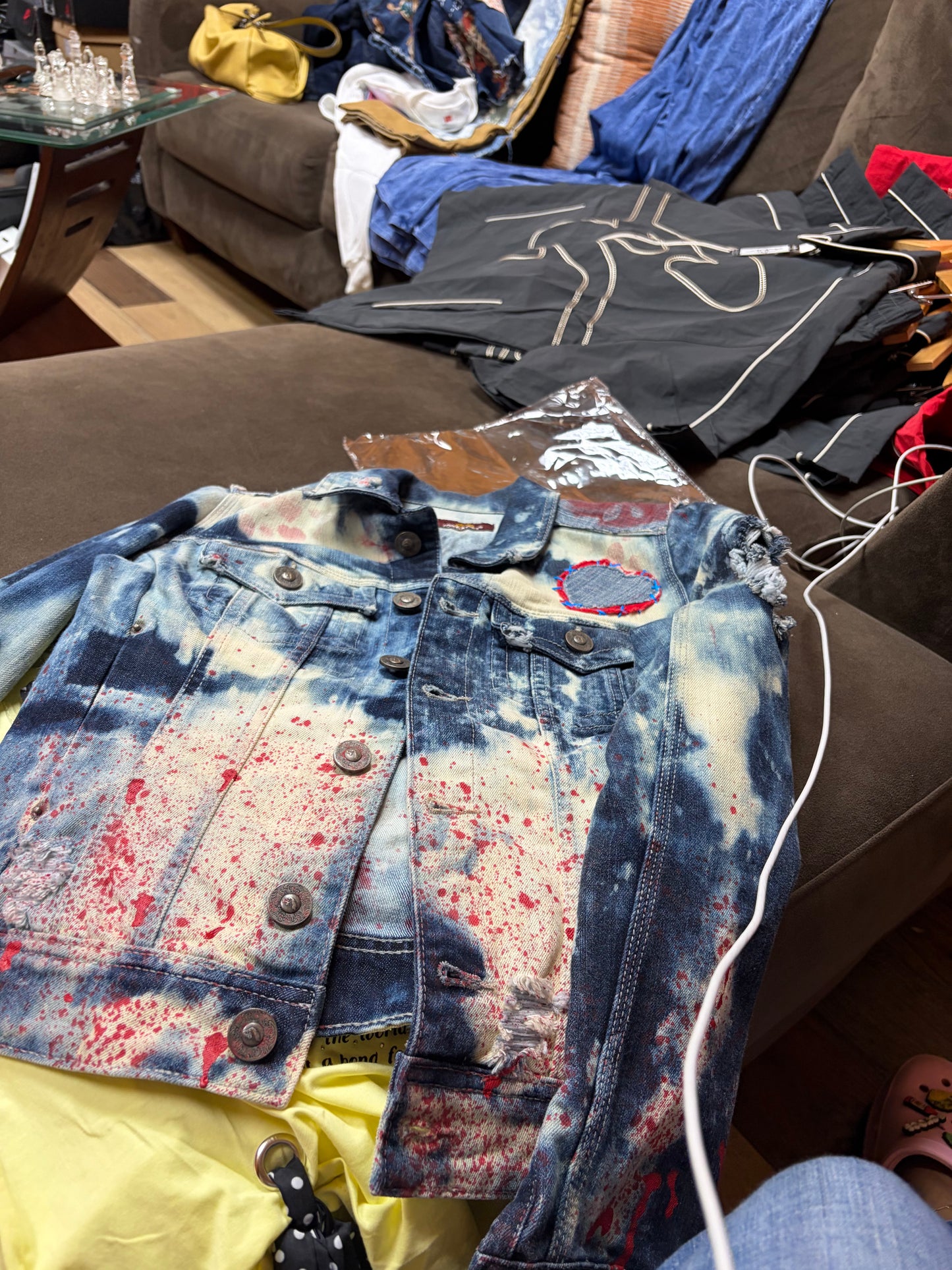 Custom Women Blue Jean Jacket Lovestruck