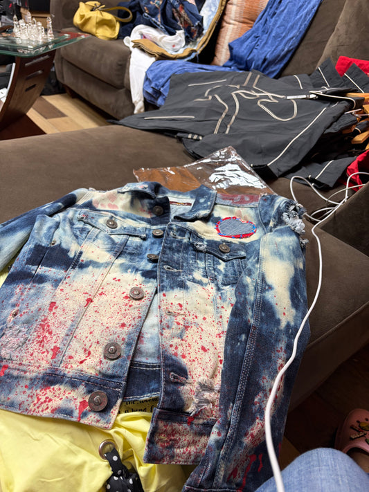 Custom Women Blue Jean Jacket Lovestruck