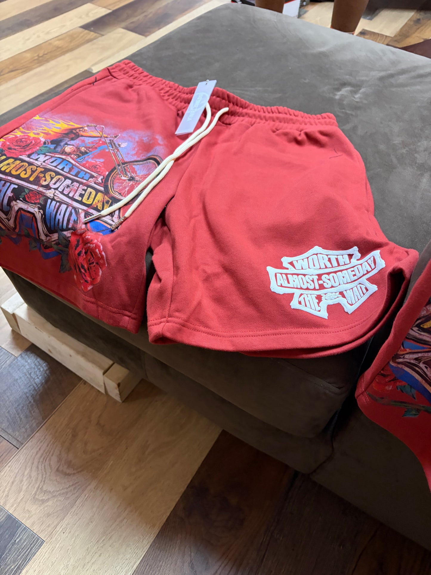 Red Almost Sunday Cloth Shorts